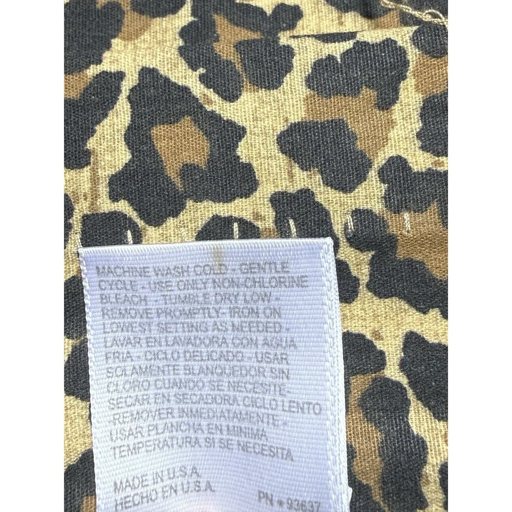 Croscill Shower Curtain Animal Print Vtg Leopard Brown Cloth Aragon Discontinued